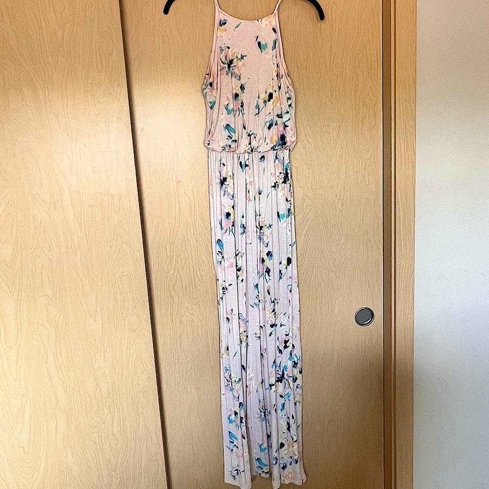 Lush Pink Floral Maxi Dress XS